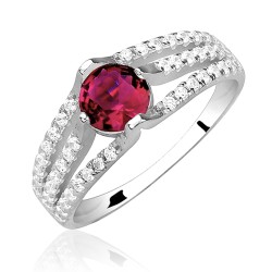 Inel argint cu piatra rosie DiAmanti Z0872AR_RU-DIA (Argint 925‰ 2,4 g.)